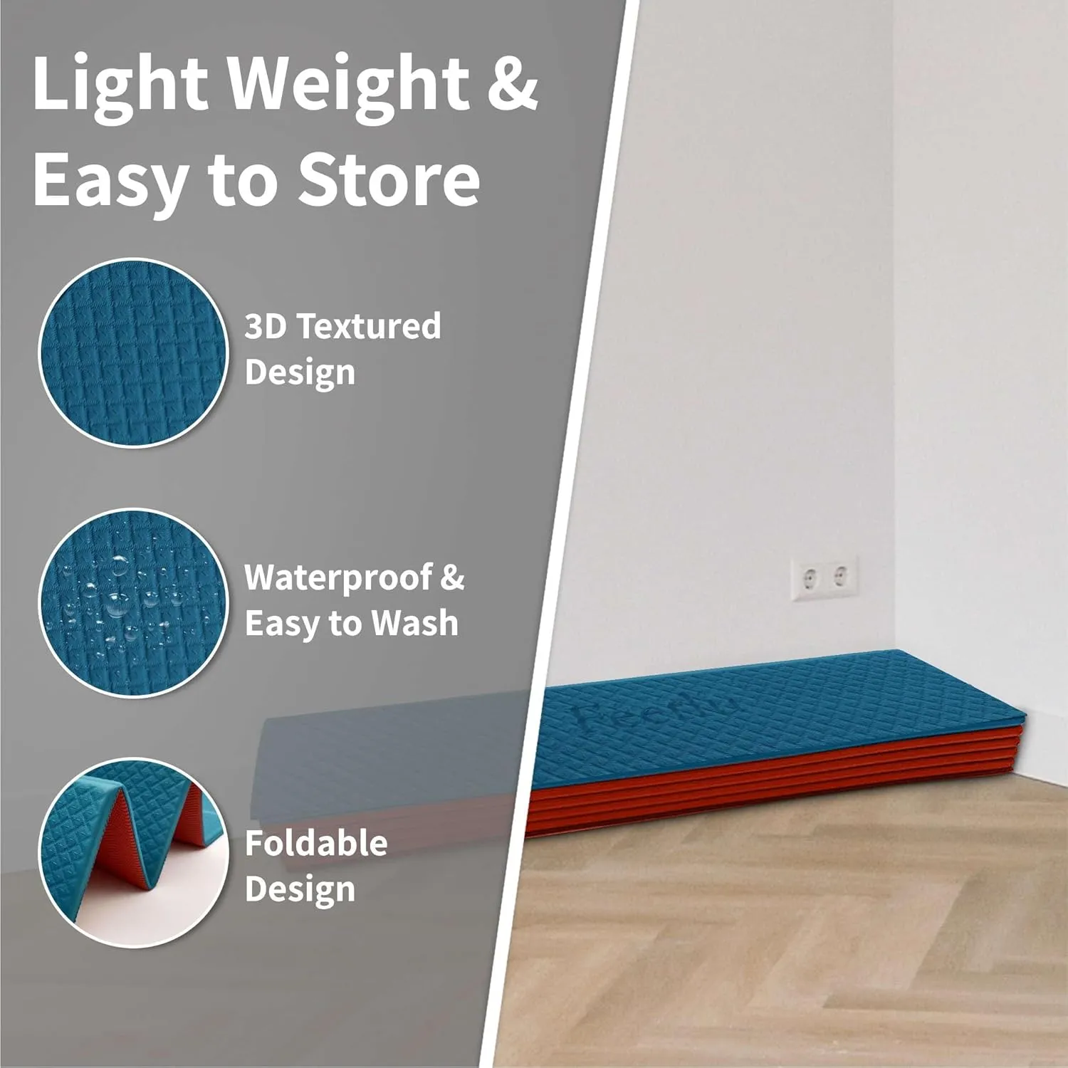 Foldable Wide & Large Yoga Mat – Cushioned, Compact & Easy to Store | 6mm & 8mm Thick | For Home, Gym, Travel, Yoga, Pilates & Floor Exercises