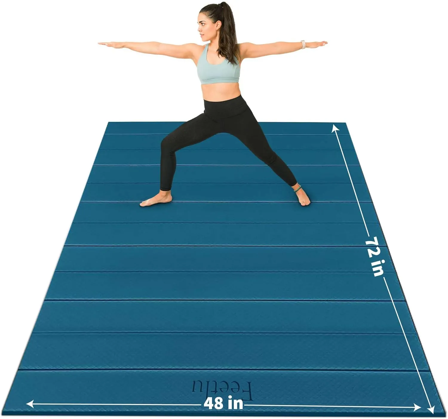 Foldable Wide & Large Yoga Mat – Cushioned, Compact & Easy to Store | 6mm & 8mm Thick | For Home, Gym, Travel, Yoga, Pilates & Floor Exercises