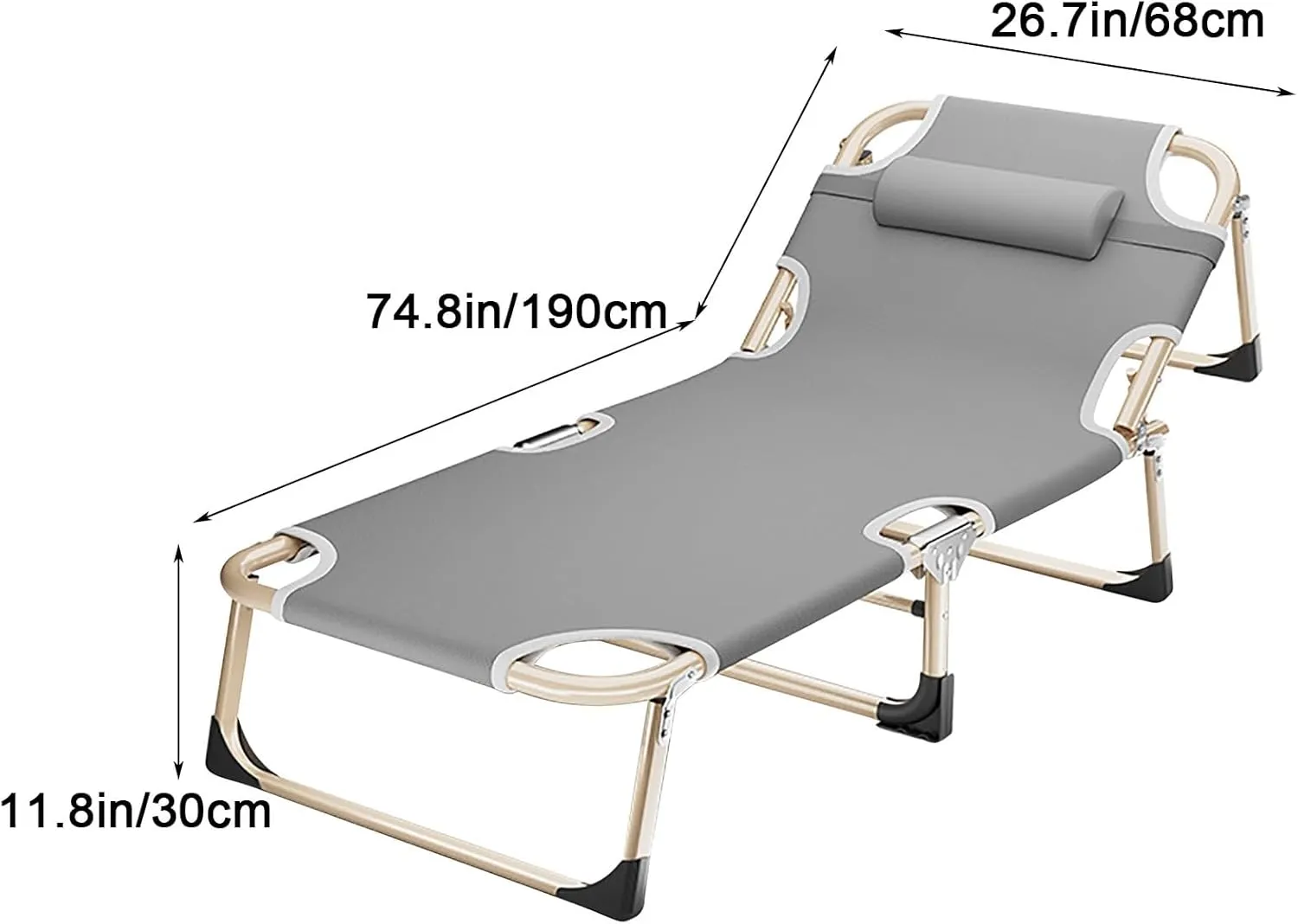Folding Bed, Camping Cot, Folding Sleeping Bed, Lightweight Portable Sleeping Cot, for Office Nap, Beach Vocation and Home Lounging(Large)