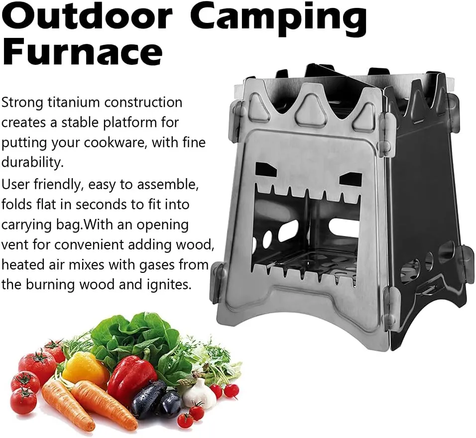 Folding Pot for Cooking Outdoor Stove Foldable Camping Hiking Rack Accessorie/a