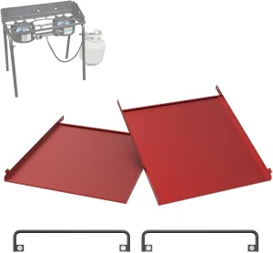 Folding Side Shelf Set for Camp Chef 14" Two-Burner Stoves – Dual-Use Foldable Shelves (2 Pack) for Camp Chef EX60 EX90 EX170 EX280 YK60 EX60 DB60D EX90 PRO60X LS60P, Extra Prep Space & Protective Lid
