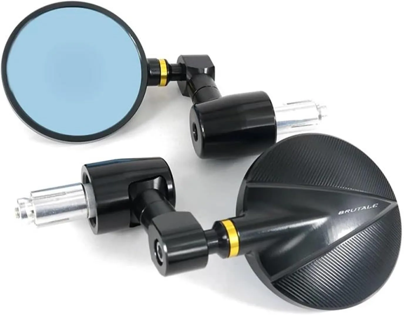 for MV Agusta Brutale 675 2013-2019 910 2006-2008 800 1090 RR Motorcycle CNC Handle Bar Rearview Side Mirrors Bar End Mirror(Gold)