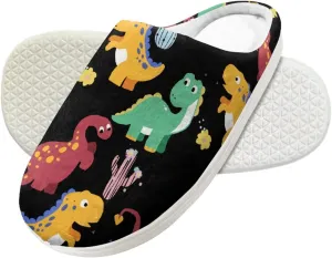 Forchrinse Red Ladybug Floral Kids Girls Fleece Clog Slippers Boys Warm Plush House Slippers Memory Foam Slip on Indoor Shoes