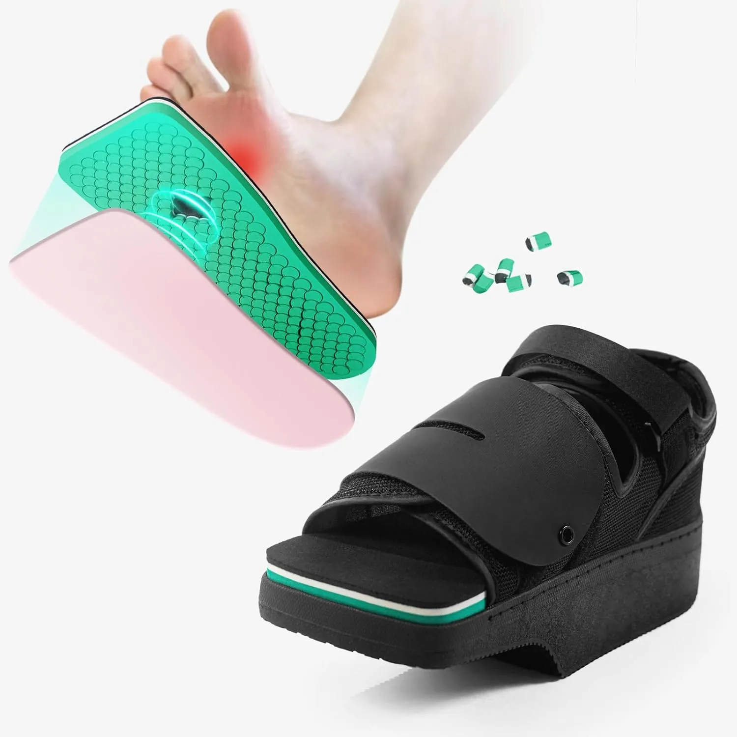 Forefoot Offloading Post Op Shoe-Wedge Post Op Shoe Ortho Wedge Healing Shoes - Offloading Shoes with Peg Assist Insole for Broken Toe, Bunion, Hammer toe, Diabetic Foot Ulcer, S