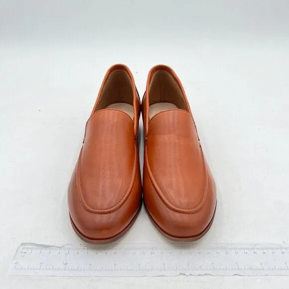 FOWT Coffe Wide Width Loafer Shoes Slip On High Block Stripped Heel Loafer Shoes