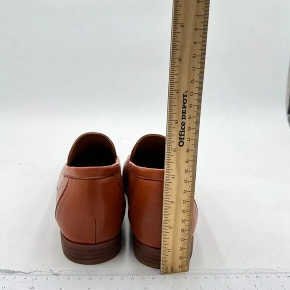 FOWT Coffe Wide Width Loafer Shoes Slip On High Block Stripped Heel Loafer Shoes