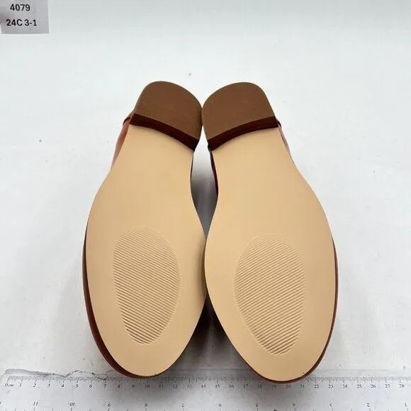 FOWT Coffe Wide Width Loafer Shoes Slip On High Block Stripped Heel Loafer Shoes