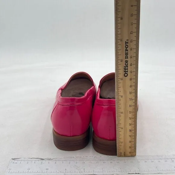 FOWT Fuchsia Wide Width Loafer Slip On Block Stripped Heel Pointed Toe Loafer