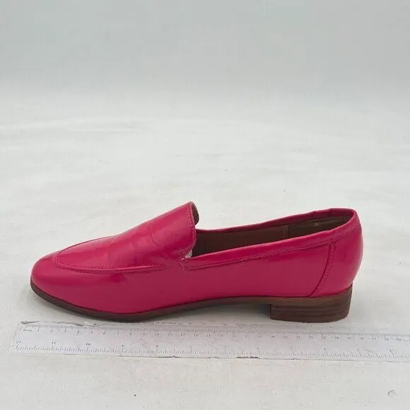 FOWT Fuchsia Wide Width Loafer Slip On Block Stripped Heel Pointed Toe Loafer