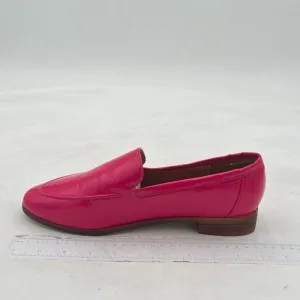 FOWT Fuchsia Wide Width Loafer Slip On Block Stripped Heel Pointed Toe Loafer