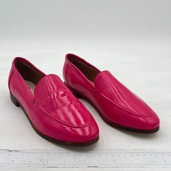 FOWT Fuchsia Wide Width Loafer Slip On Block Stripped Heel Pointed Toe Loafer