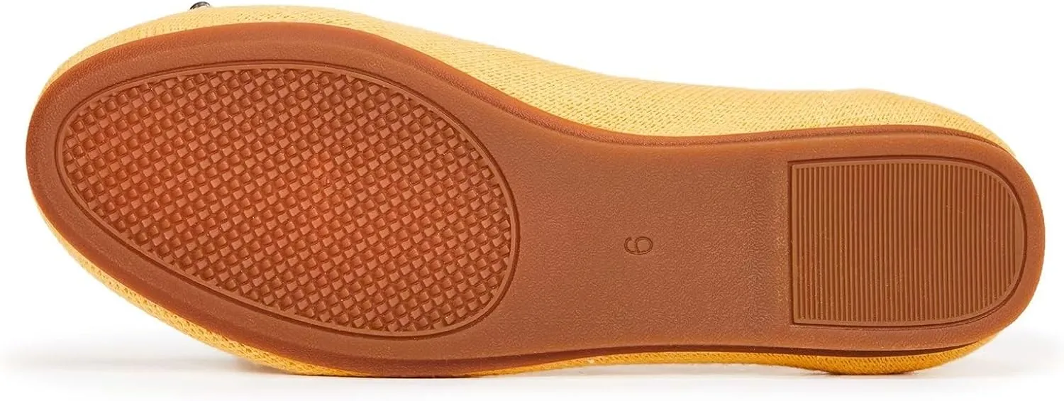 Frank Mully Women's Ballet Flats Round Toe Walking Flats Slip On Work Shoes Knitted Flats Shoes for Woman Soft Lightweight