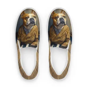 Furry Friend in Robe Women’s slip-on canvas shoes