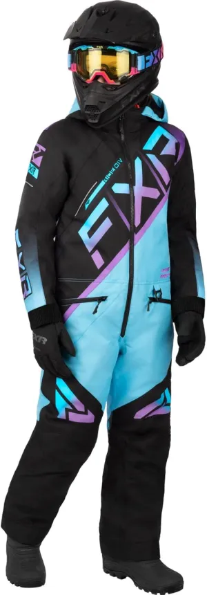 FXR Children's CX Snowsuit/Monosuit 2025 (Black/Sky/Lilac Fade - 8)