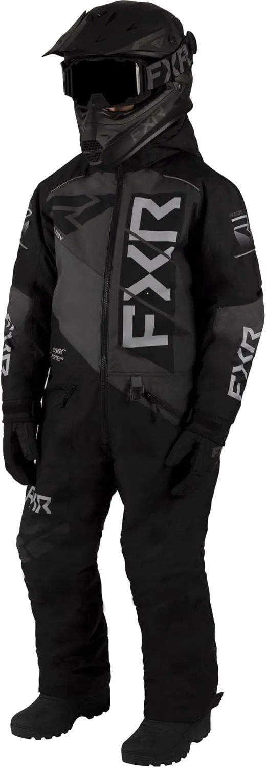 FXR Children's Helium Snowsuit/Monosuit 2025 (Black/Charcoal/Gray - 4)