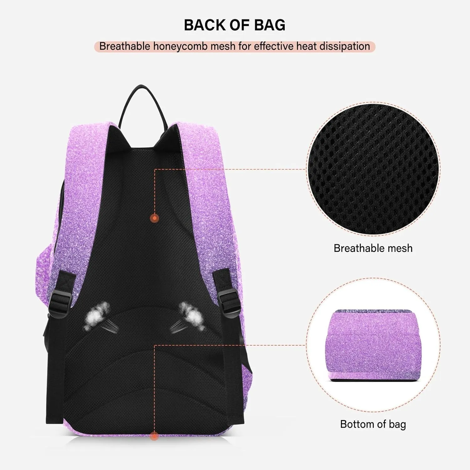 GAIGEO Racket Bag, Multiple Storage Compartments, Foldable Racket Pocket