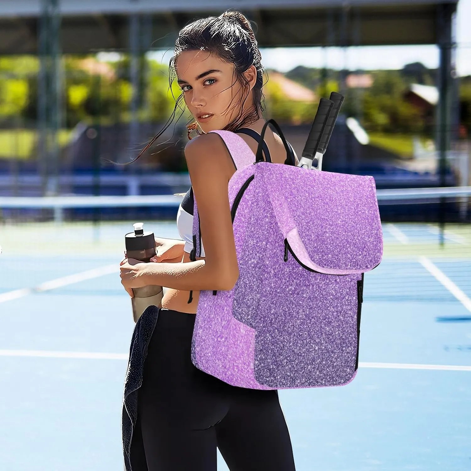 GAIGEO Racket Bag, Multiple Storage Compartments, Foldable Racket Pocket