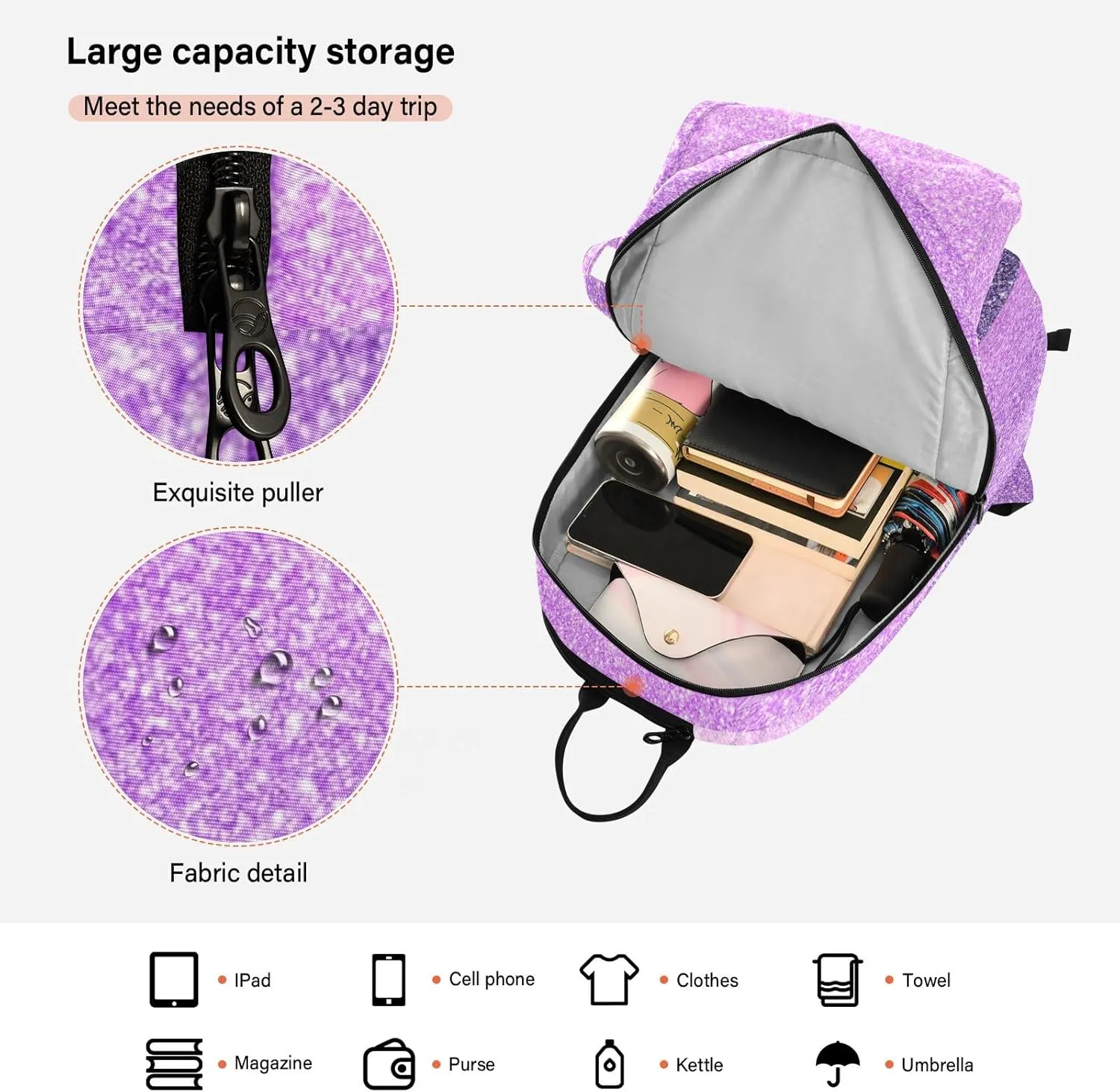 GAIGEO Racket Bag, Multiple Storage Compartments, Foldable Racket Pocket