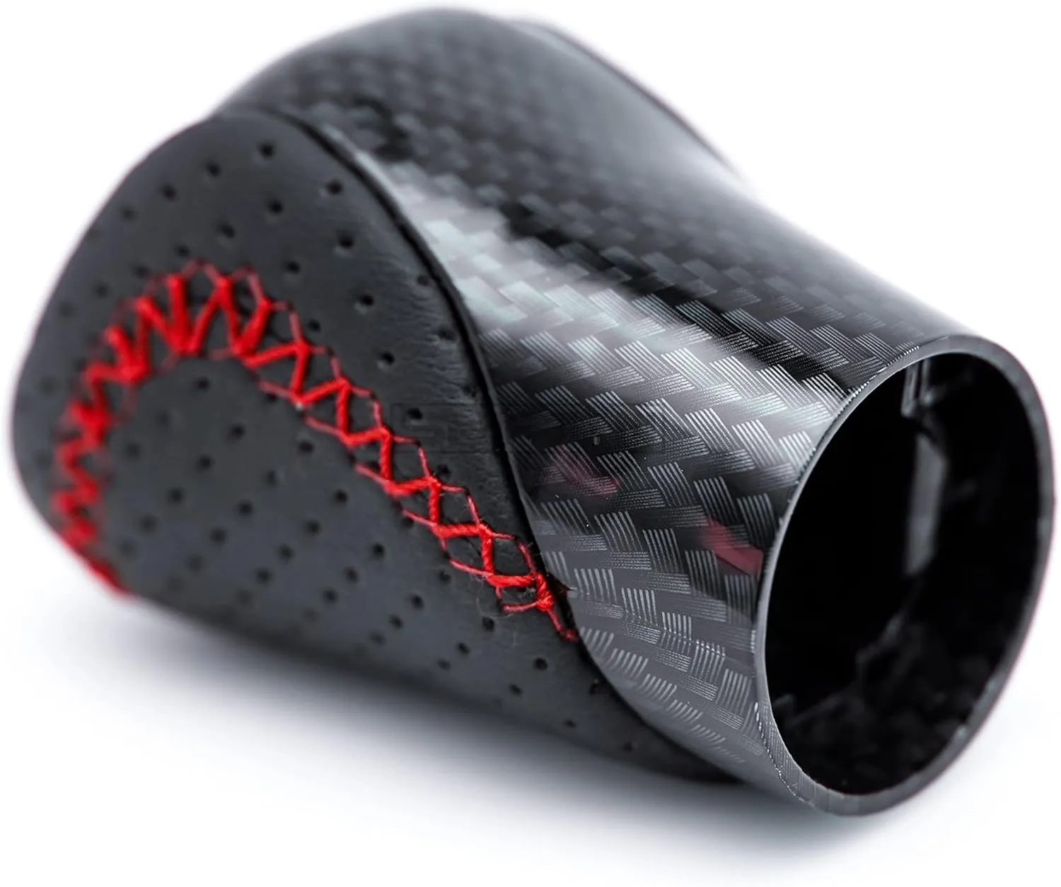 Gear Shift Knob Shifter for Lexus ES GS GX is NX RC RX 200t 300 350 3450h 450hL 350L (Black Leather Red Stitch/Carbon Look)