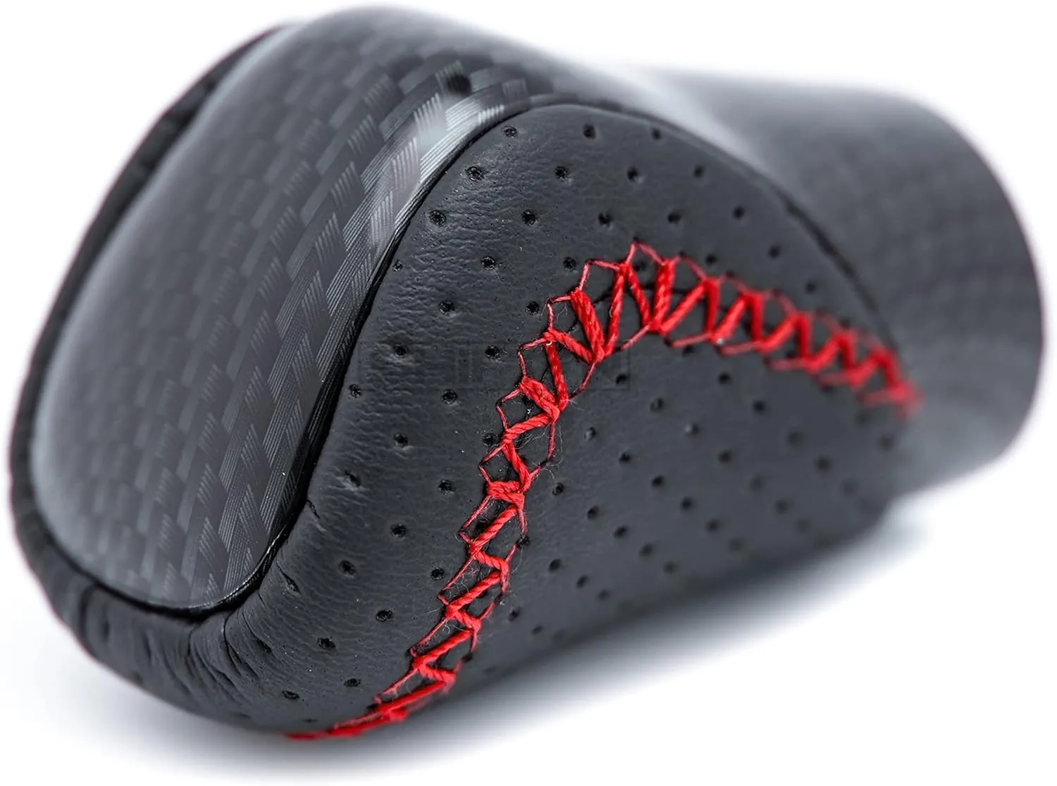 Gear Shift Knob Shifter for Lexus ES GS GX is NX RC RX 200t 300 350 3450h 450hL 350L (Black Leather Red Stitch/Carbon Look)