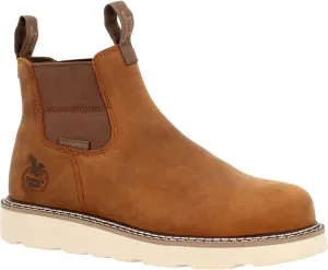 Georgia Boot Core 37 Wedge Waterproof Chelsea Work Boot, Barracuda Gold, Size 10(W)