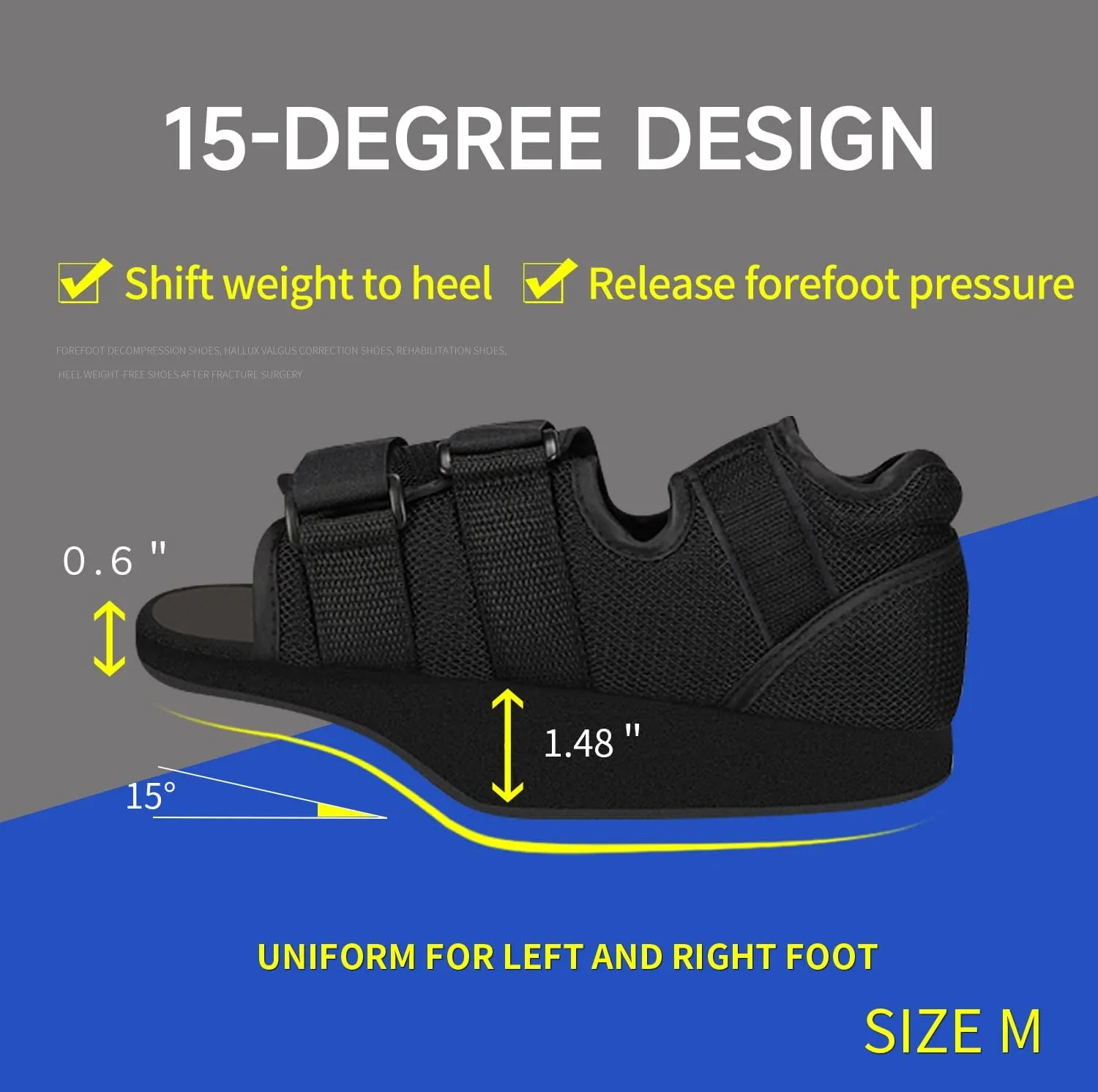 GHORTHOUD Post op Shoes for Broken Toe Surgery Forefoot Offloading Healing Boot Post Surgical Wedge Foot Splint for Surgery for Children Kids (Small)
