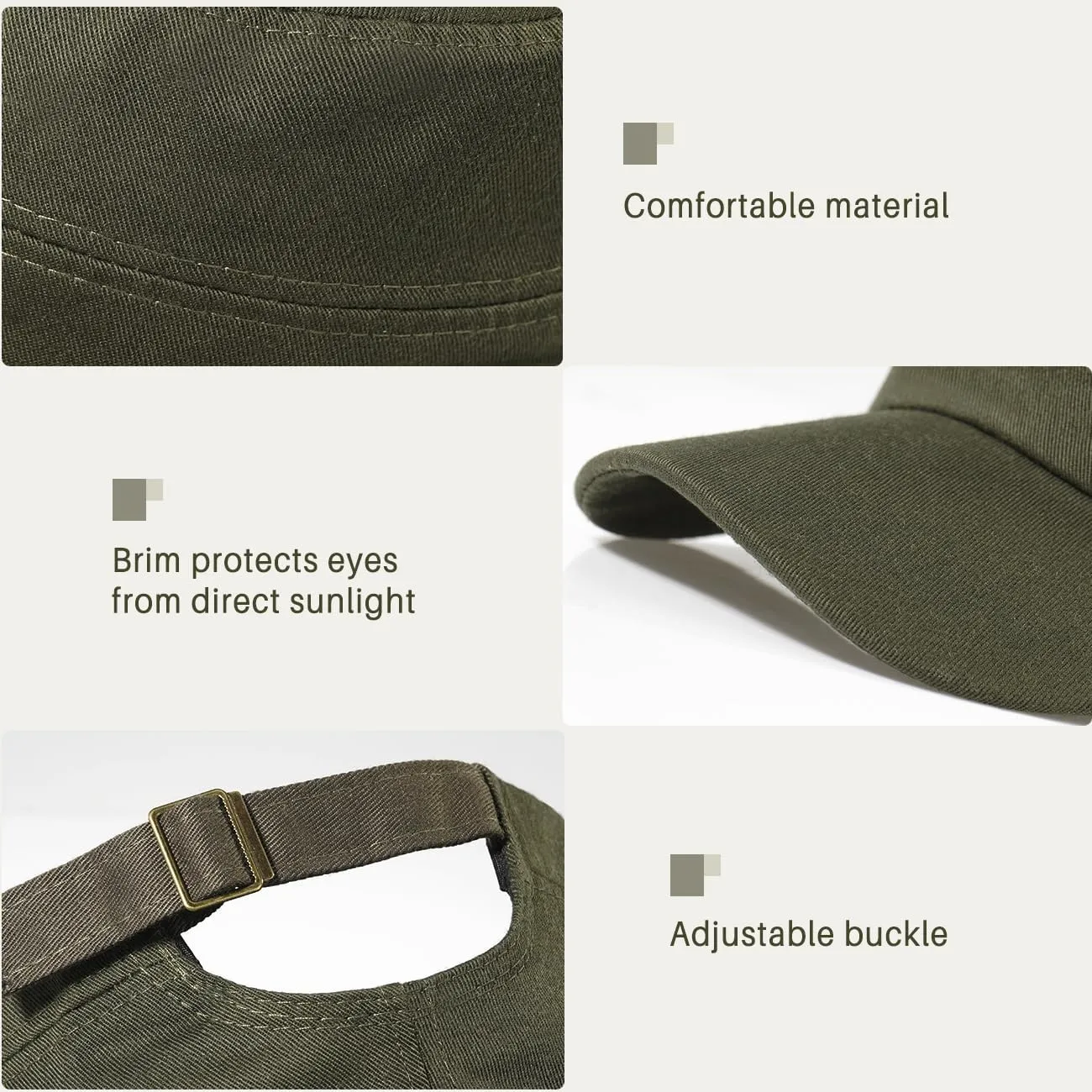 Glamorstar Unisex Cadet Army Hats 4 Pieces Military Flat Top Newsboy Cap
