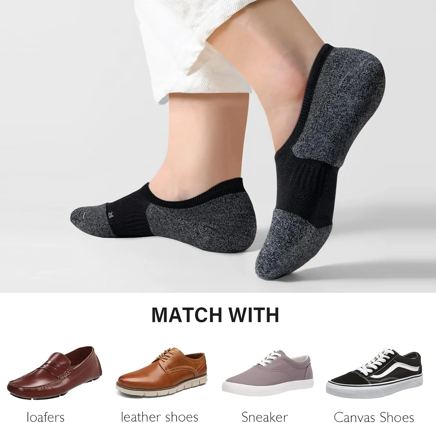 Gonii No Show Socks Womens Athletic Compression Running Low Cut Cushioned Socks 5 Pairs