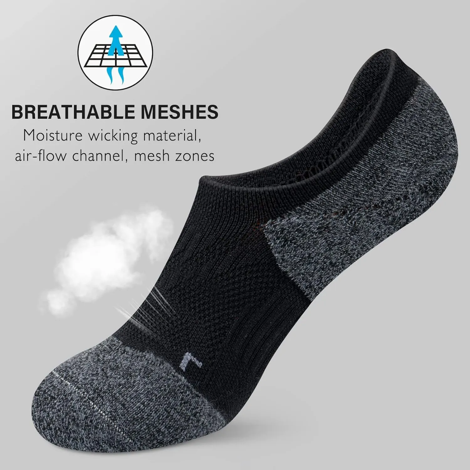 Gonii No Show Socks Womens Athletic Compression Running Low Cut Cushioned Socks 5 Pairs