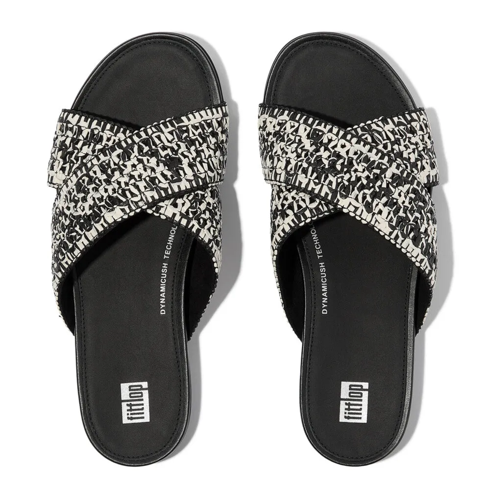 GRACIE WOVEN Womens Slides Black/Ivory Mix