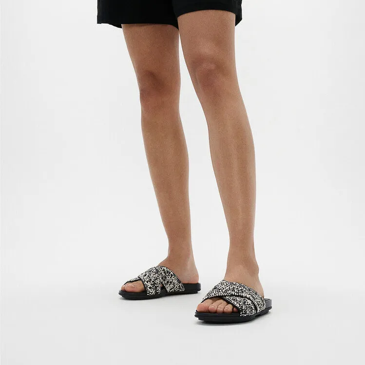 GRACIE WOVEN Womens Slides Black/Ivory Mix