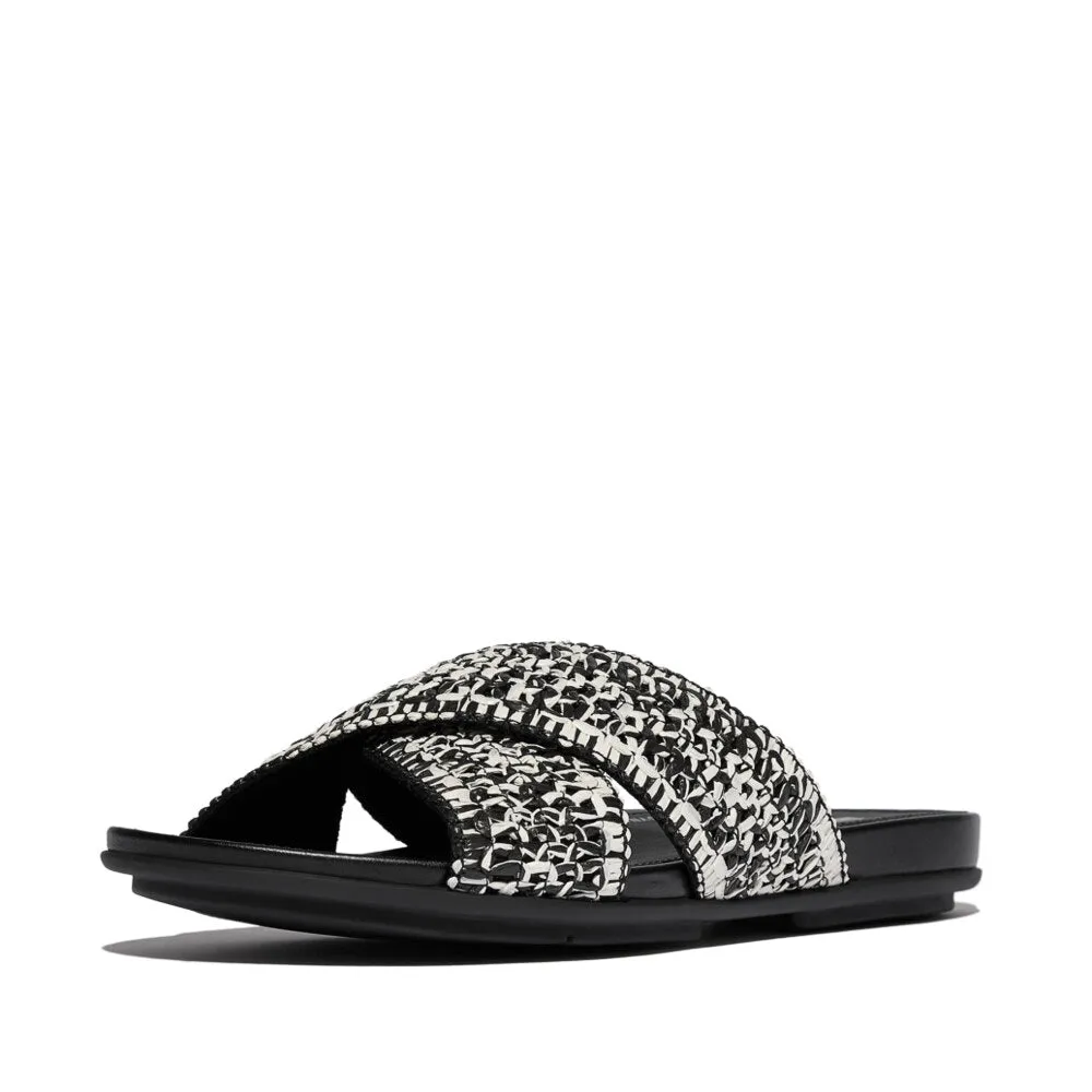 GRACIE WOVEN Womens Slides Black/Ivory Mix