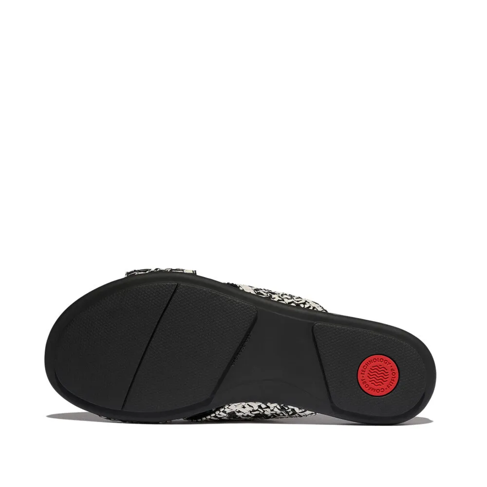 GRACIE WOVEN Womens Slides Black/Ivory Mix