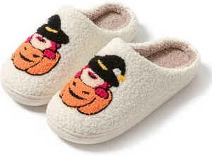 Grimace Halloween Soft Plush Comfy Slippers - Pumpkin Slippers, Slip-on, Cozy Indoor/Outdoor, Fluffy for Women & Men