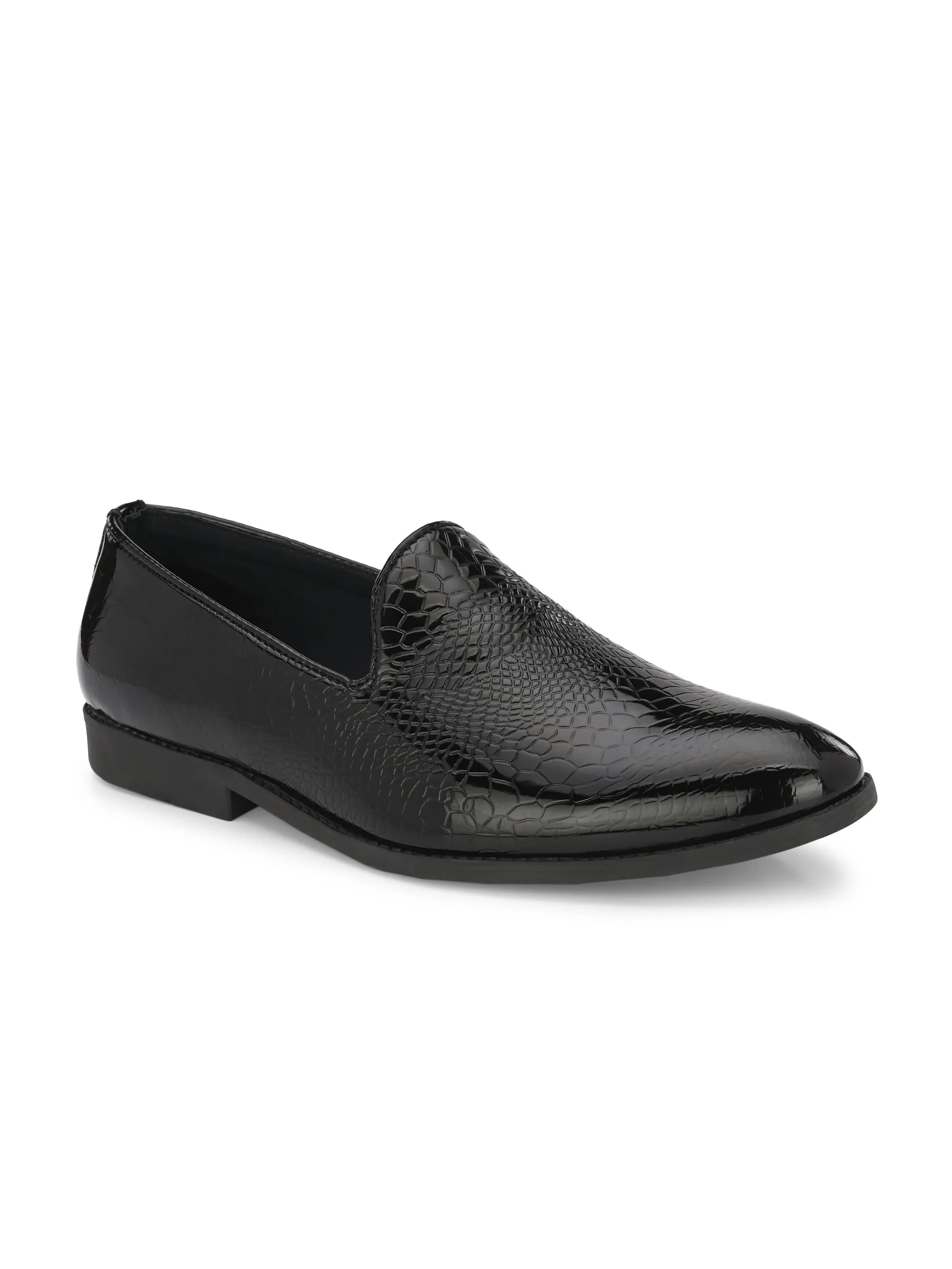 Guava Men's Black Slip On Semi Formal Shoes (GV15JA823)