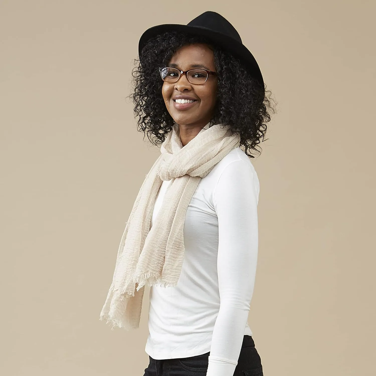 Hadley Wren womens Classic Soft Solid Lightweight Oblong Scarf