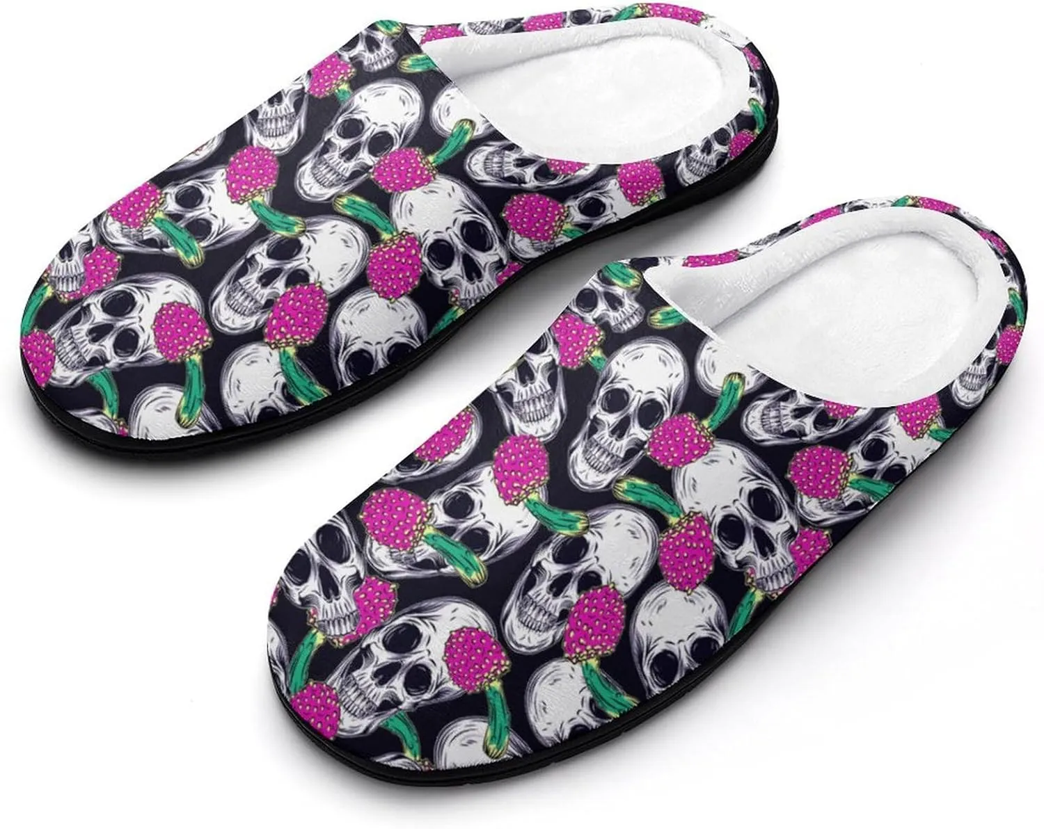 Halloween House Slippers For Woman Mens Memory Foam Bedroom Slippers Indoor Outdoor Slip-On Shoes Funny Fall Slippers