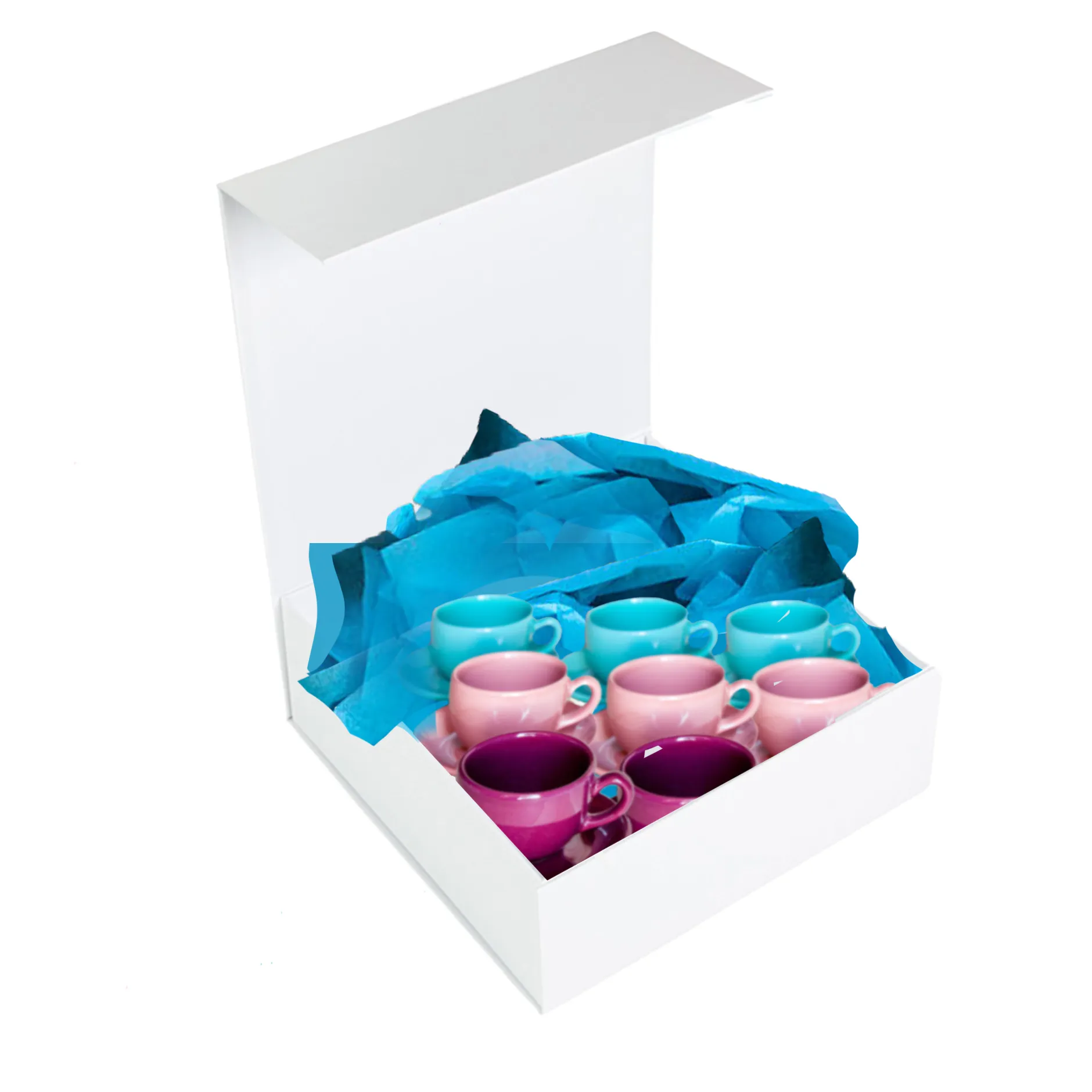 Hamper Box - Rectangle, Magnetic Closure Large, Matt White