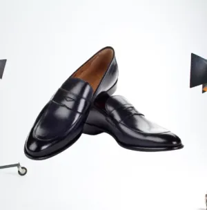 Handmade Black Leather Moccasins for Men - Slip-On Loafers