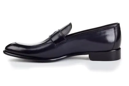 Handmade Black Leather Moccasins for Men - Slip-On Loafers