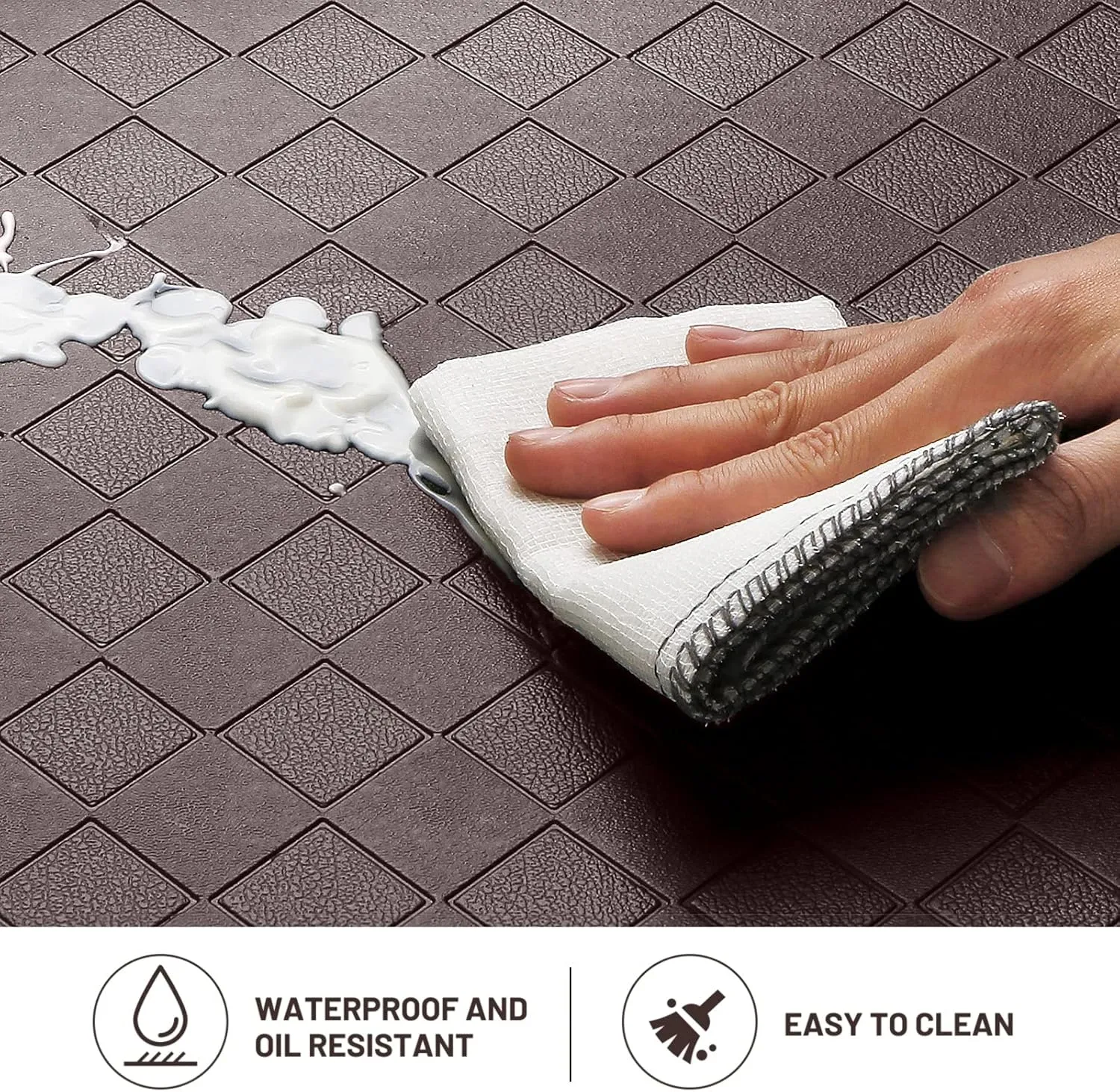 HappyTrends Kitchen Mat Cushioned Anti-Fatigue Kitchen Rug,17.3"x39",Thick Waterproof Non-Slip Kitchen Mats and Rugs Heavy Duty Ergonomic Comfort Rug for Kitchen,Floor,Office,Laundry,Chocolate