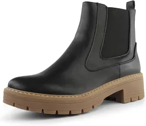 Hawkwell Women's Slip On Chunky Heel Ankle Chelsea Boot