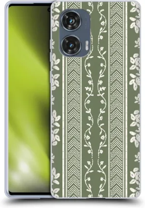 Head Case Designs Officially Licensed Anis Illustration Floral Stripes Green Floral and Leaves Soft Gel Case Compatible with Motorola Edge 50 Fusion