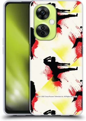 Head Case Designs Officially Licensed Cobra Kai Kick Pattern Graphics Soft Gel Case Compatible with OnePlus Nord CE 3 Lite 5G