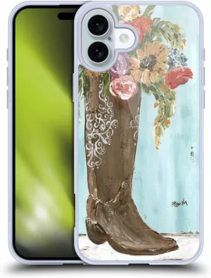 Head Case Designs Officially Licensed Haley Bush Boot Floral Painting Soft Gel Case Compatible with Apple iPhone 16 Plus