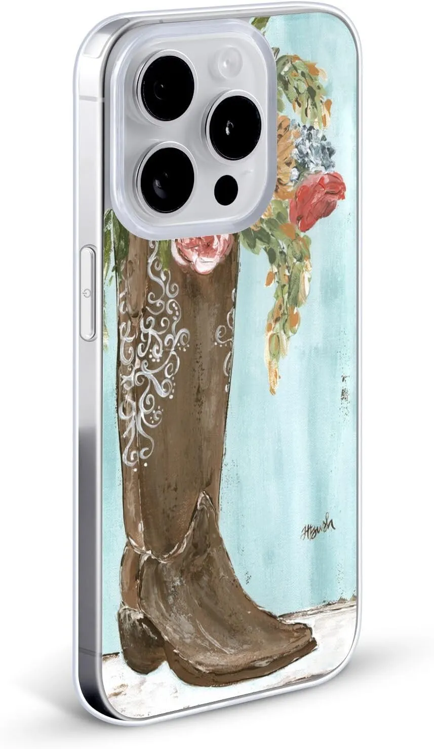 Head Case Designs Officially Licensed Haley Bush Boot Floral Painting Soft Gel Case Compatible with Apple iPhone 16 Plus