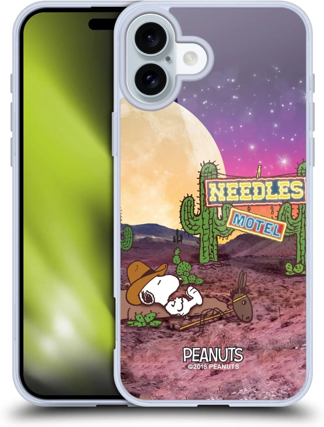 Head Case Designs Officially Licensed Peanuts Nebula Cactus Needles Snoopy Space Cowboy Soft Gel Case Compatible with Apple iPhone 16 Plus