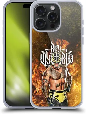 Head Case Designs Officially Licensed WWE Portrait Rey Mysterio Soft Gel Case Compatible with Apple iPhone 15 Pro Max