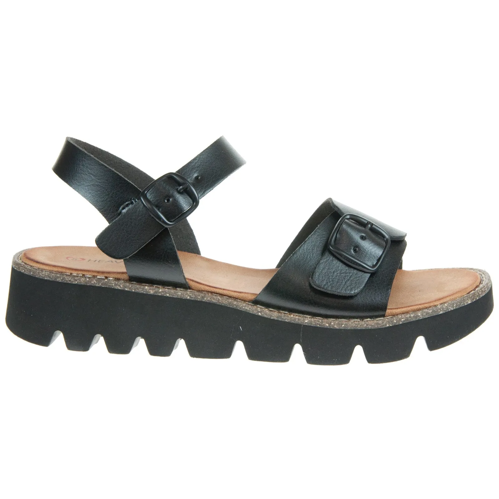 Heavenly Feet Trudy Black Adjustable Lightweight Vegan Sandals