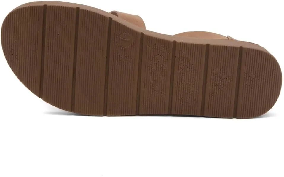 Herstyle Needed Me Women's Flat Sandals, Open Toe Two Bands with Ankle Strap and Buckle, Lightweight Sandals with Cushioned Footbed for Summer Walking and Daily Wear